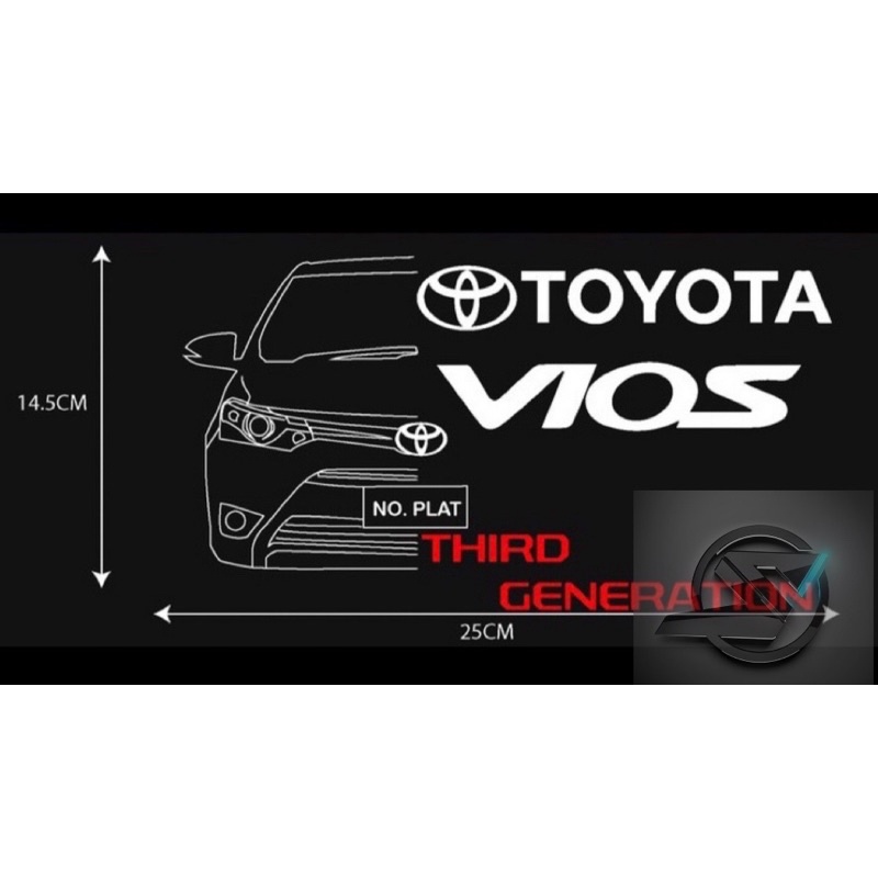 (Ready Stock) S828 Toyota Vios Third Generation Car Sticker Shopee