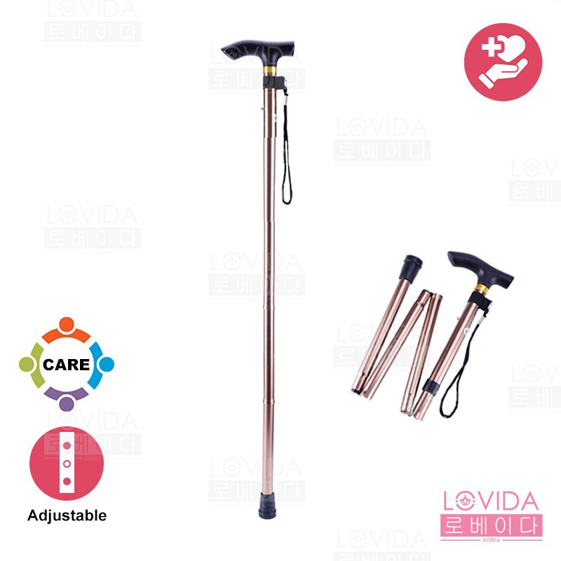 LOVIDA Aluminium Folding Stick Crutch Portable Tongkat 8292cm Shopee