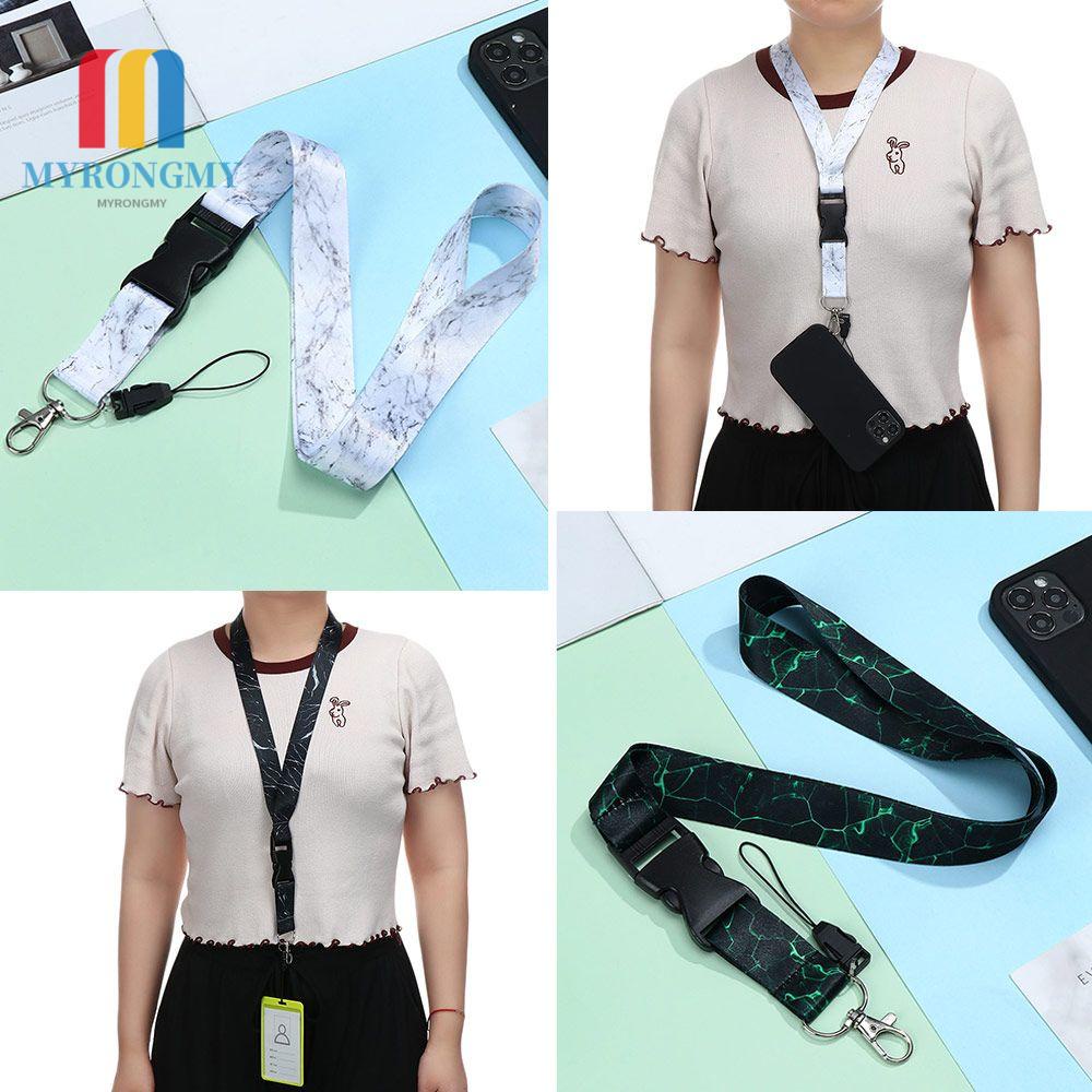 MYRON Neckband Key Chain Lanyard Holder Marble Texture Mobile Phone ...