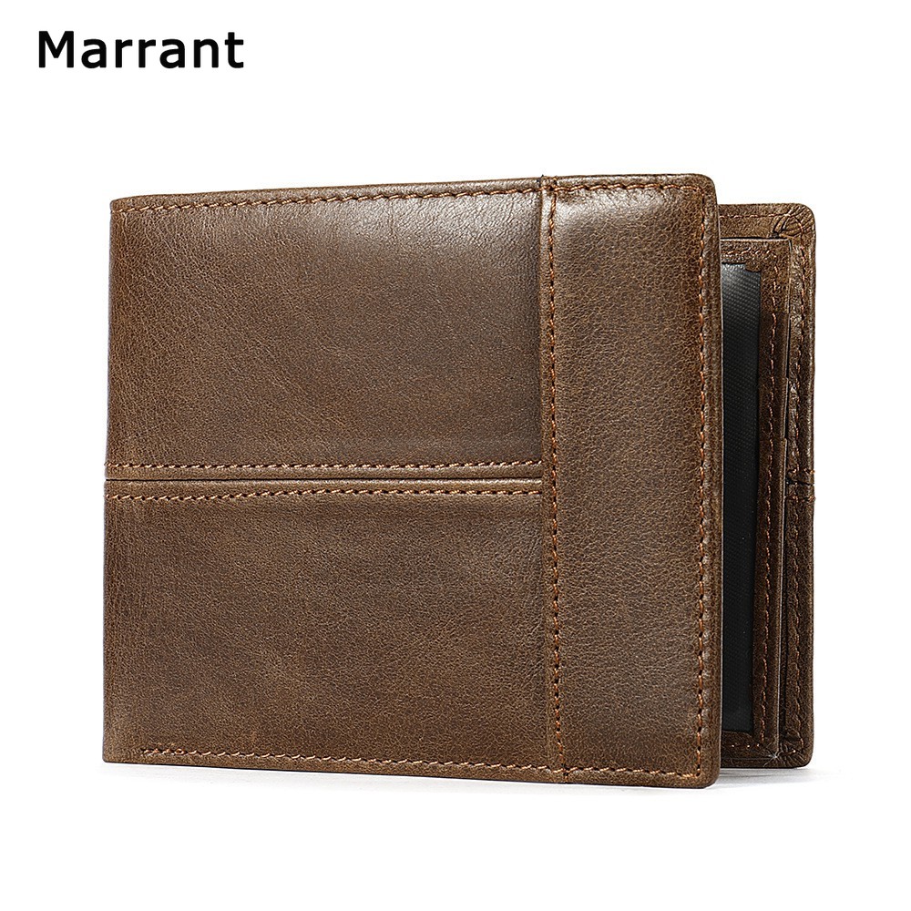 Mens Short Wallet Genuine Leather Brifold Dompet Kulit Lelaki Original ...