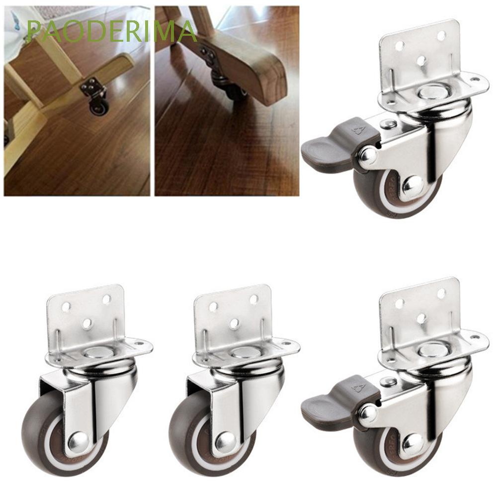 PAODERIMA 4pcs Swivel Caster Mute Wheels Furniture Casters Universal