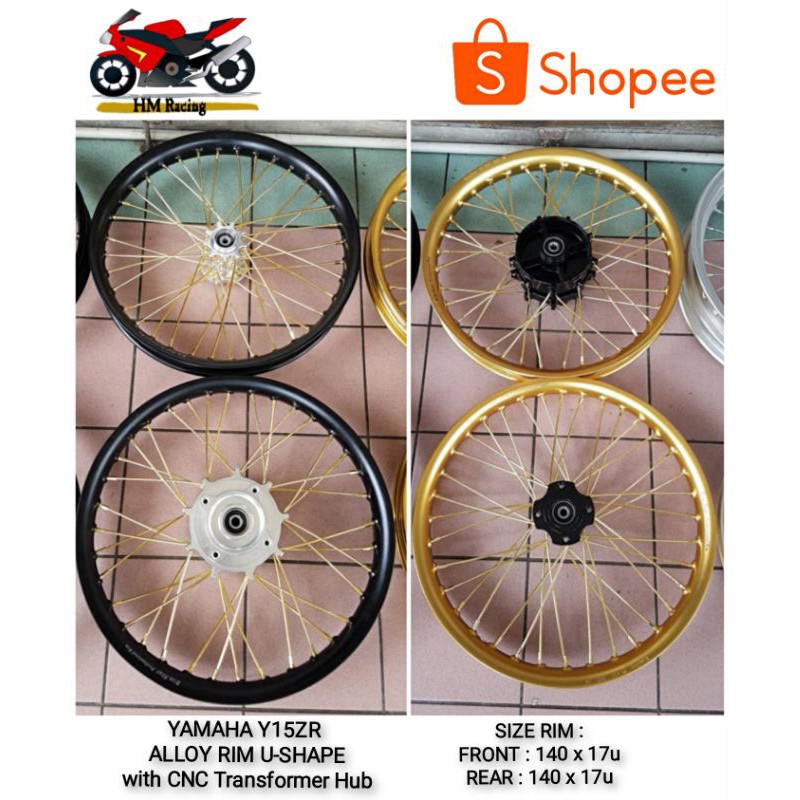 YAMAHA Y15ZR - ALLOY RIM U-SHAPE with CNC Transformer HUB (READY STOCK ...