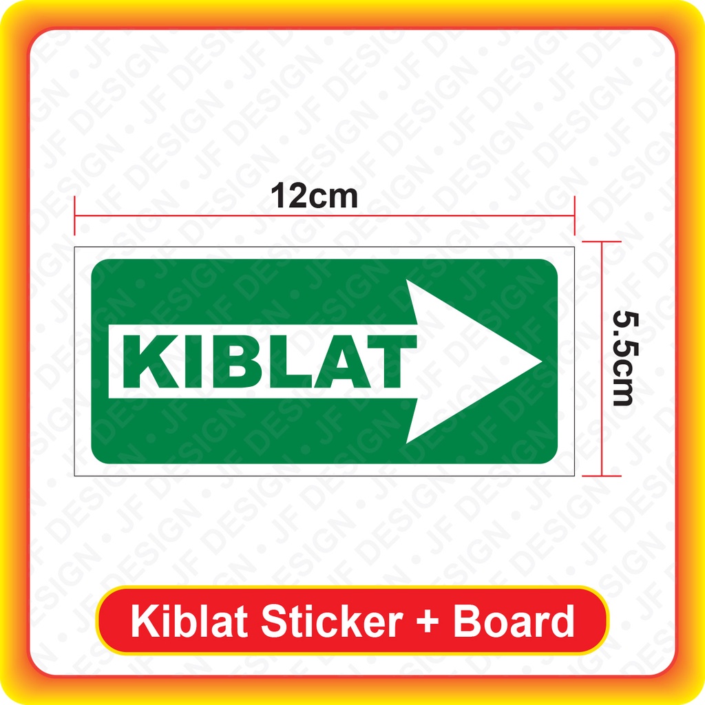 Quality Custom Kiblat Sticker Label With Board [Arah Kiblat Solat][12cm ...