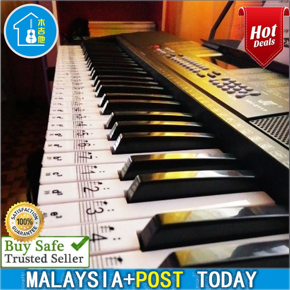 Keyboard Piano Sticker Transparent 49 61 Key Electronic Keyboard 88 Key ...