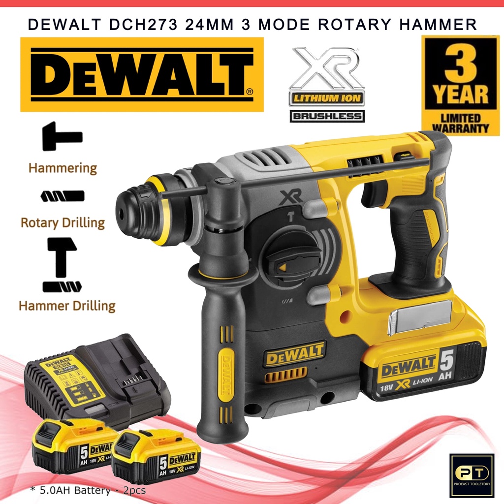 Dewalt DCH273P2-GB 18/20V Brushless Cordless SDS-Plus 3 Mode Rotary ...