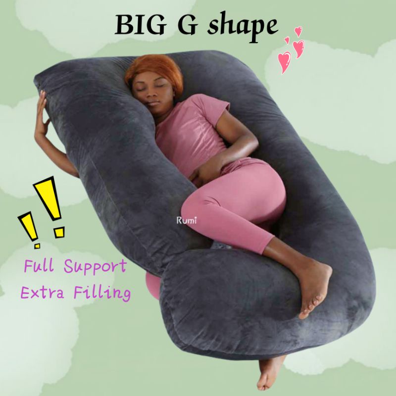 Velvet Maternity pillow cotton maternity pillow extra big full body full support bantal mengandung pregnancy pillow Shopee Malaysia