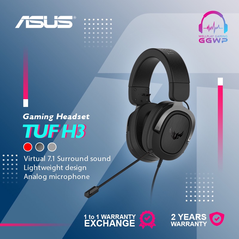 Asus TUF H3 Gaming Headset 3.5mm analog Deep Bass Fast cooling Ear