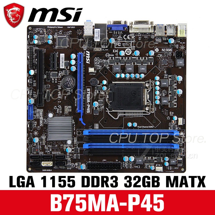 ⚡️MSI B75MA-P45 B75MA-E33 LGA1155 M-ATX Gaming Motherboard 2/4 RAM ...