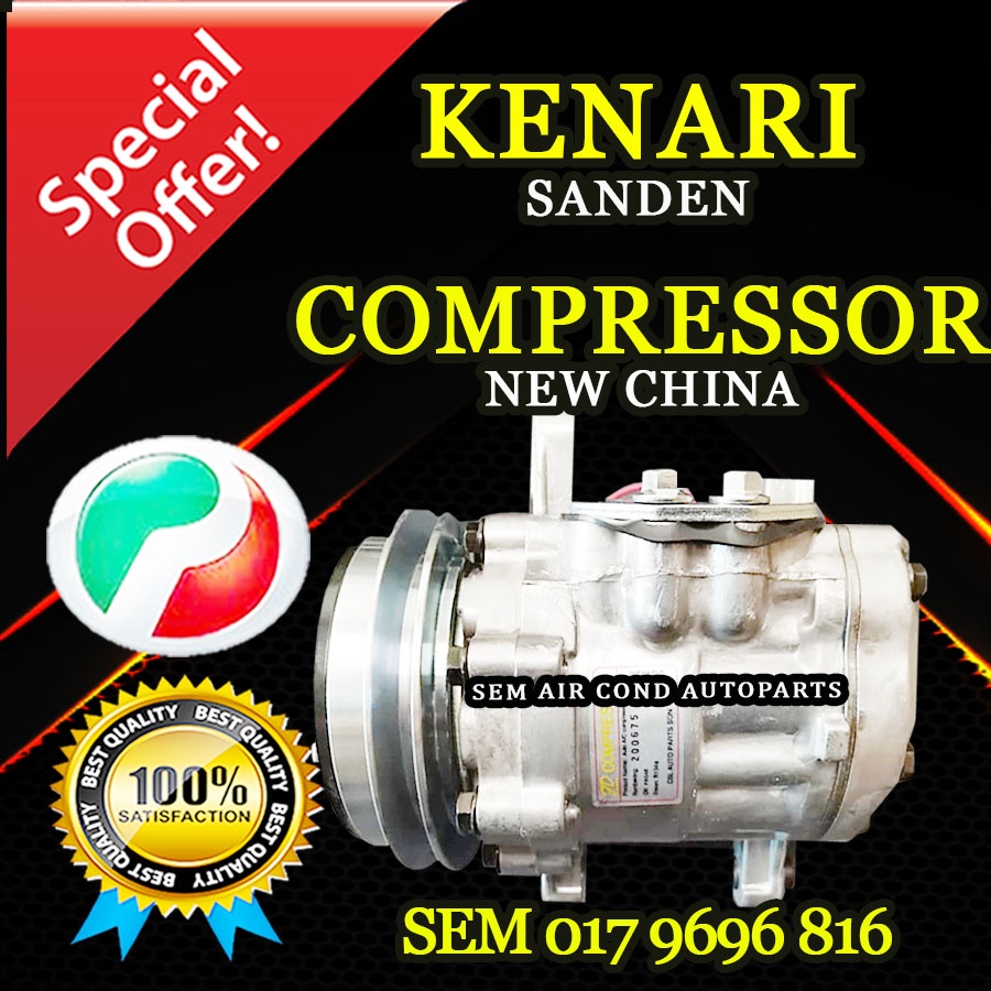 PERODUA KENARI SANDEN SD CHINA NEW COMPRESSOR/ KOMPRESOR (CAR AIRCOND