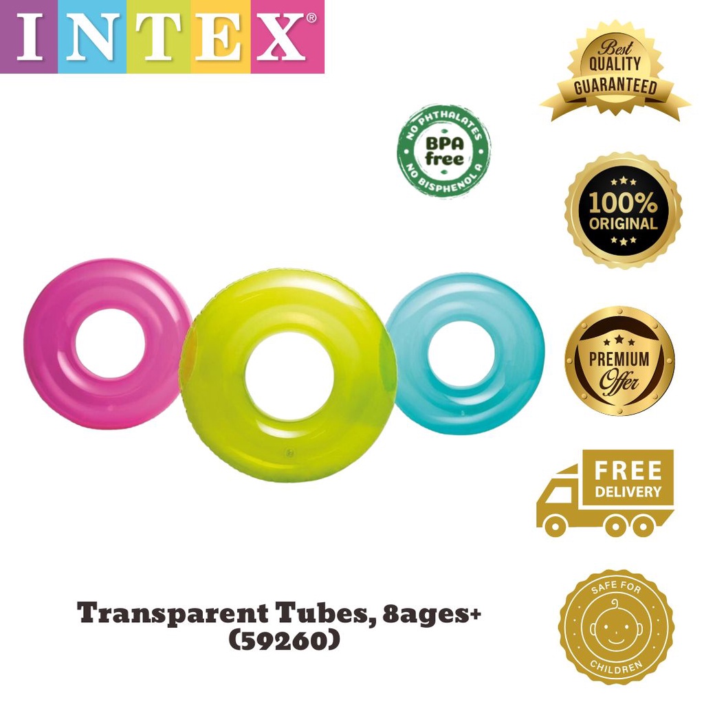 59260 INTEX Transparent Tubes 30" / swim ring/ safety swim ring/ float