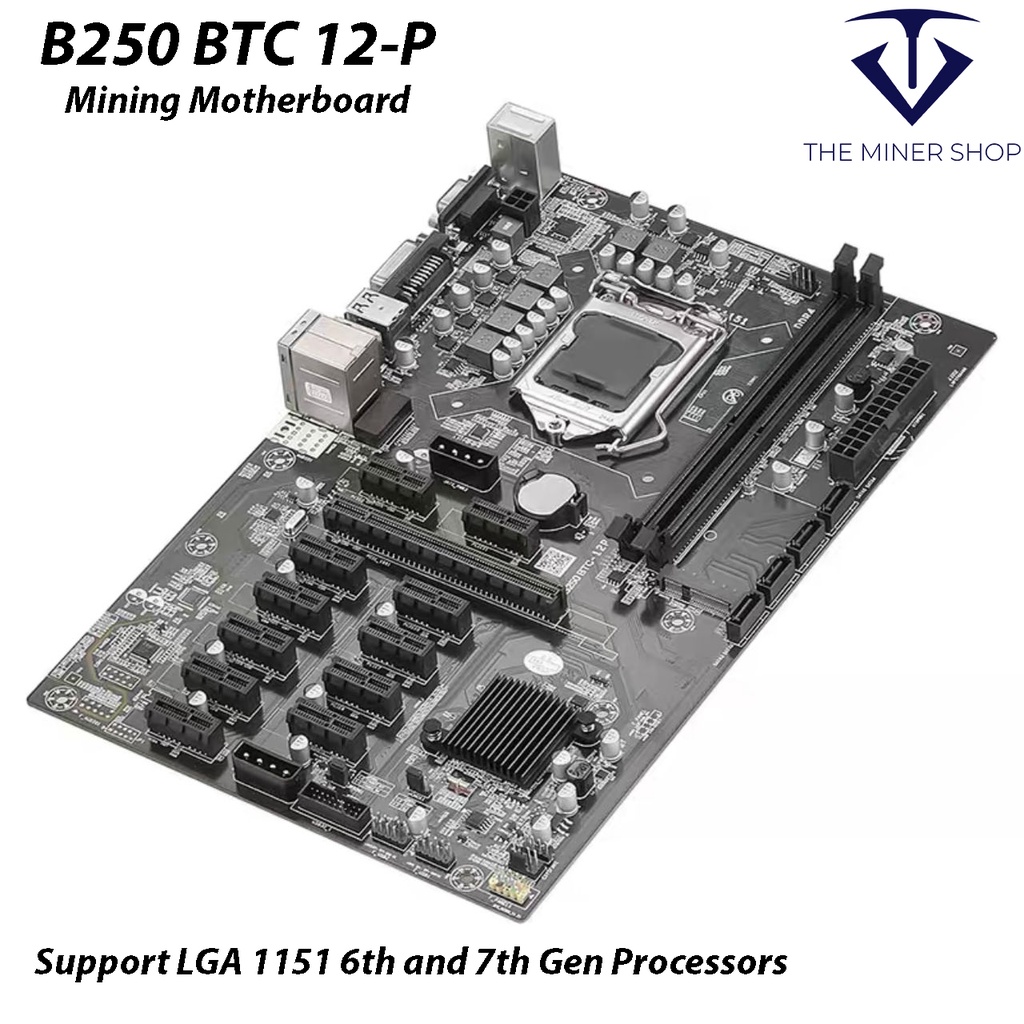 B250 BTC Mining Machine Motherboard 12 PCI-E16X LGA 1151 DDR4 | Shopee ...