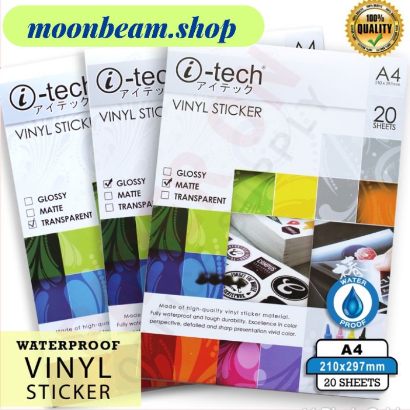 ITECH VINYL STICKER A4 SIZE 20SHEETS PER PACK | Shopee Malaysia