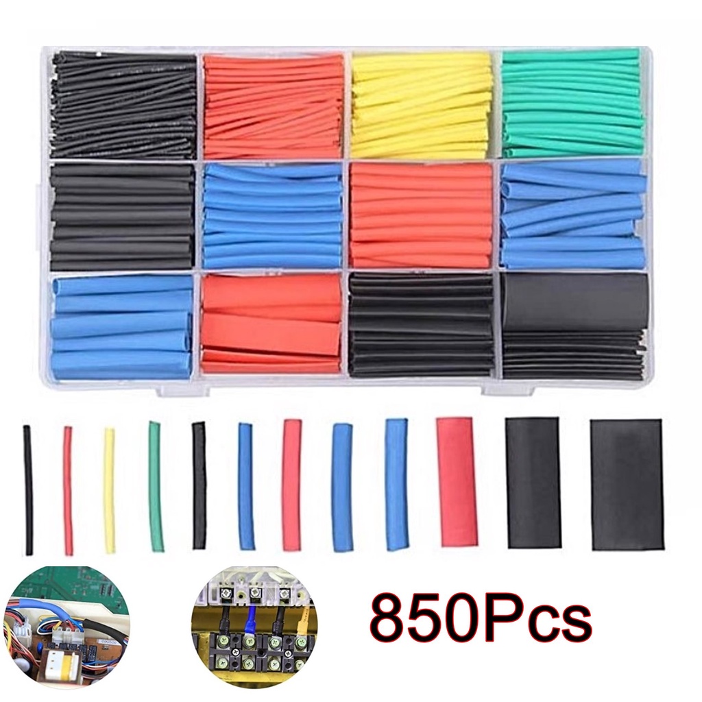 850Pcs Heat Shrink Tubing Insulation Shrinkable Tube Polyolefin Ratio 2 ...