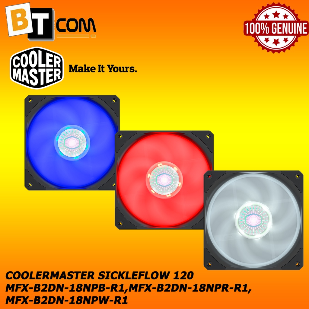 CoolerMaster SickleFlow 120 Chasis Fan MFX-B2DN-18NPB-R1,MFX-B2DN-18NPR ...