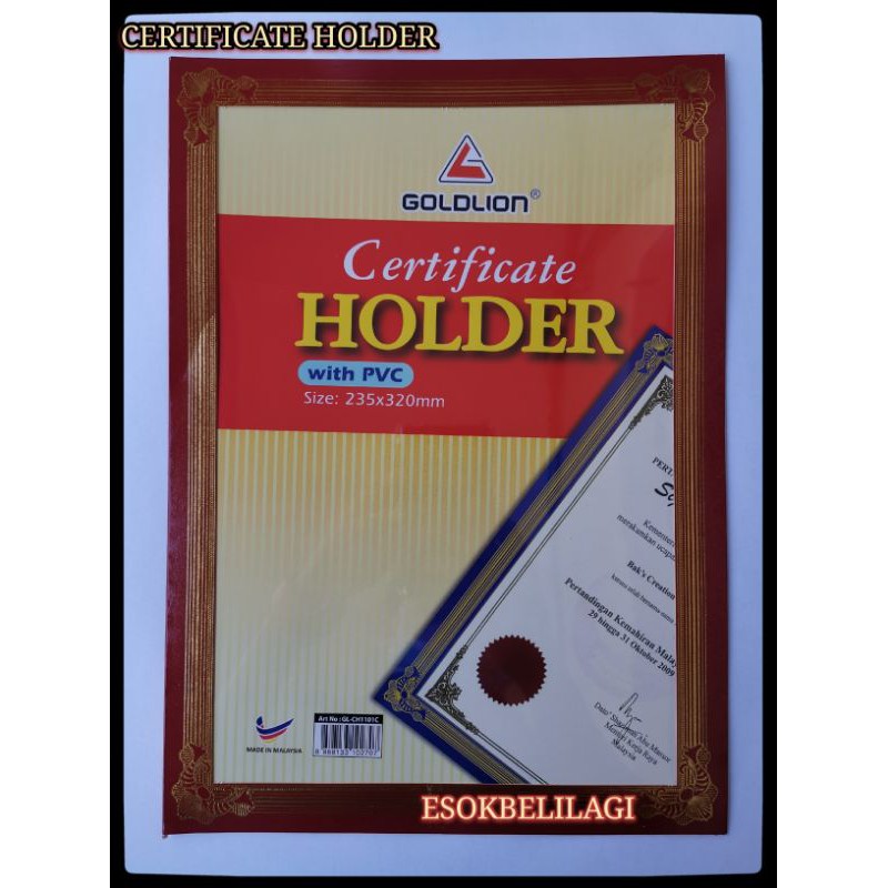 CERTIFICATE HOLDER A4 Shopee Malaysia