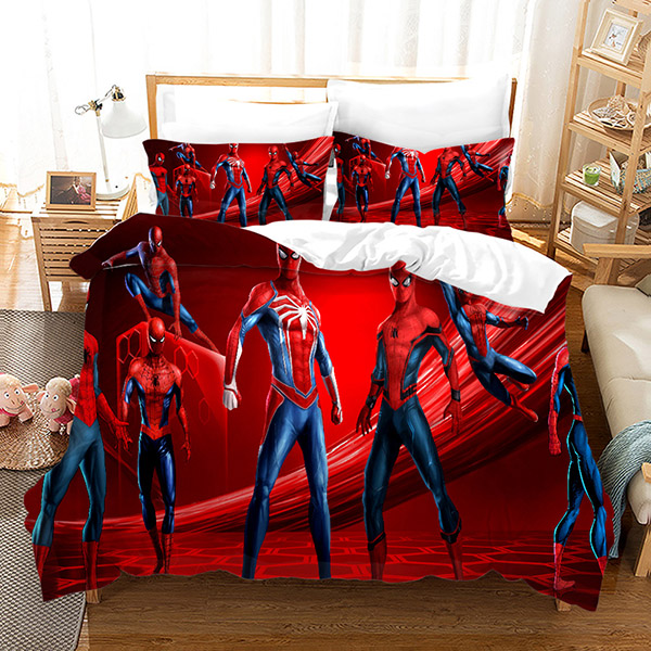 COD Marvel Spiderman 3IN1 Bedsheet Set Single/Double Size Bed Sheet