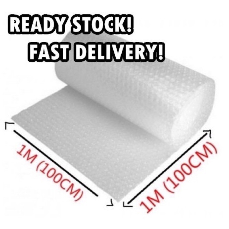 💯Ready Stock💯Bubble Wrap Single Layer 1M(H) x 1 Meter Bubblewrap