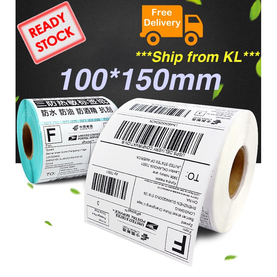 A6 Thermal Paper Barcode Sticker Air Waybill AWB Shopee Lzd 100x150mm ...