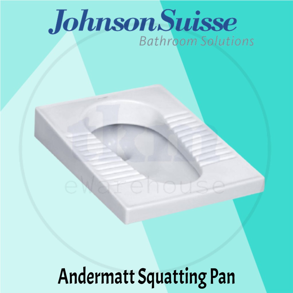 JOHNSON SUISSE ANDERMATT SQUATTING PAN WITH INTEGRAL TREAD PLATES (WHITE) FREE HIGH LEVEL
