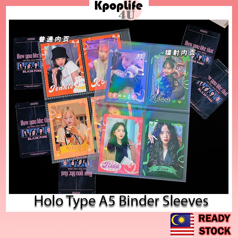 Holo Laser Type A5 Sleeve for Binder PU Macaron A5 type Zipper Binder