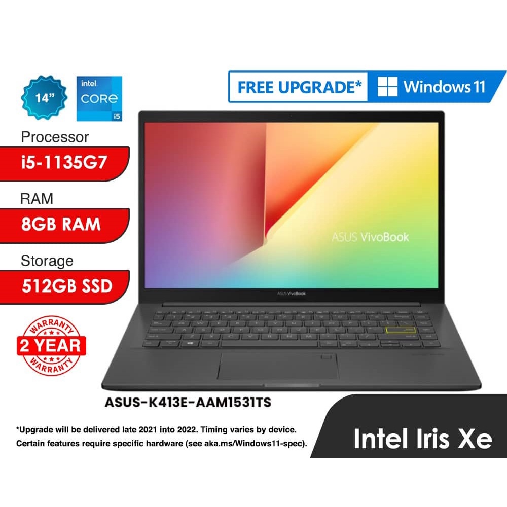 Asus Vivobook K413E/K513E Laptop (i5-1135G7/8GB/512GB/W10H/H&S | Shopee ...