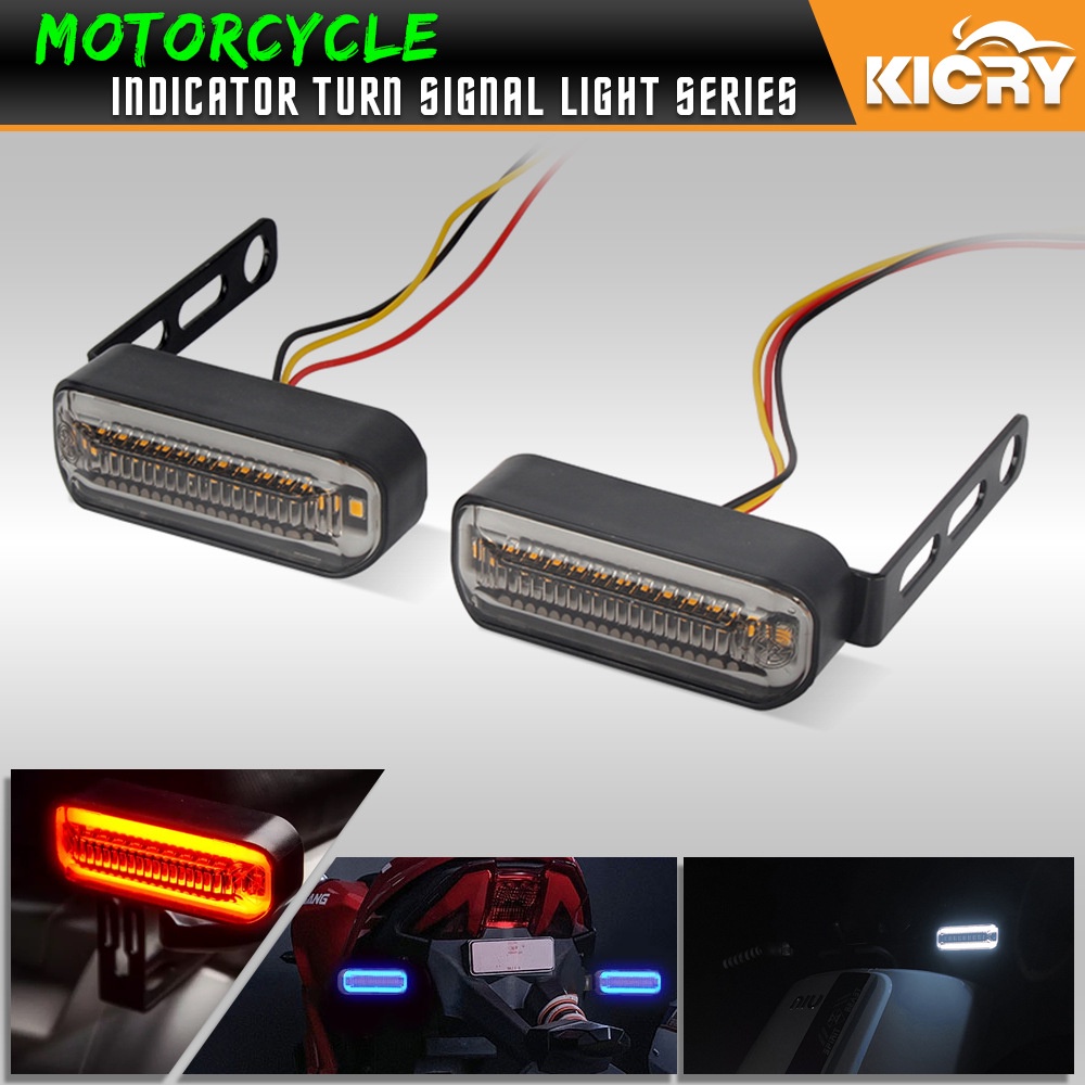 KICRY Motorcycle Amber Turn Signal Lights Flowing Turn Signal