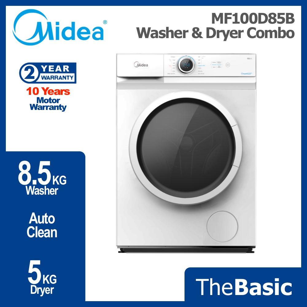 MIDEA Combo 2 in 1 8.5kg Washer 5kg Dryer Front Load ( MF100D85B ...