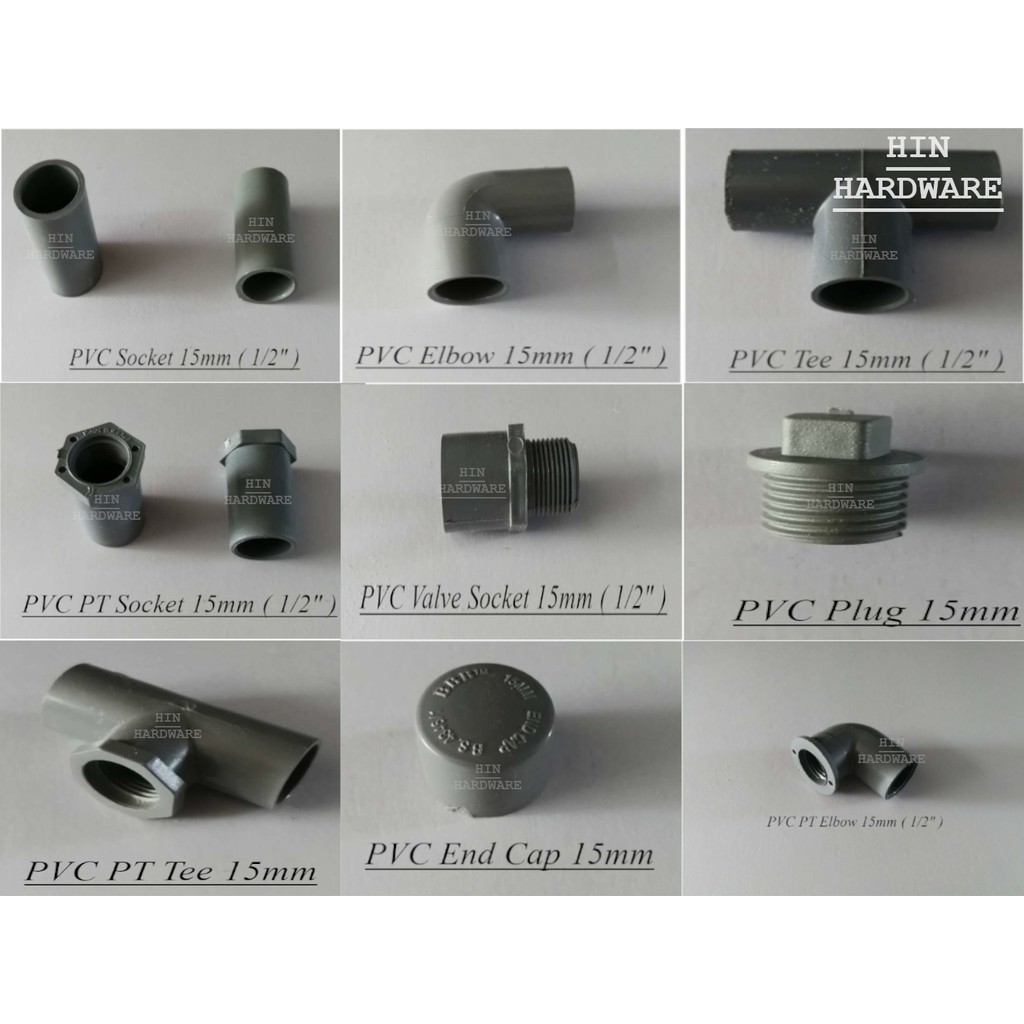 Hin Mm Pvc Pipe Fitting Paip Plastik Penyambung Shopee Malaysia