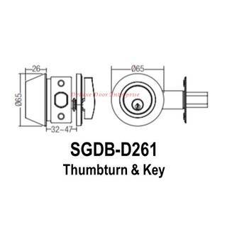 St Guchi SGDB-D261 Thumbturn & Key Deadbolt / SGDB-D261 / 261 / Door ...