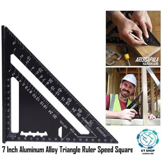 SIKU Speed SQUARE BLACK EDITION 7 Inch ALUMUNIUM TRIANGLE ELBOW RULER ...