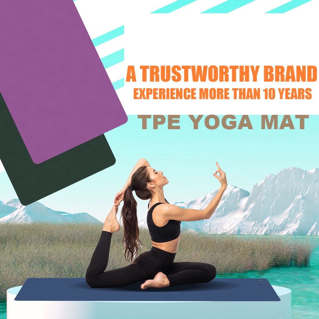 Vigor Fitness TPE Yoga Mat Anti-Slip Thickness Yoga Mat (6mm & 6mm ...