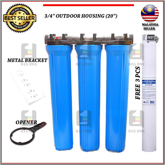 (MADE IN TAIWAN) TRIPLE 20" OUTDOOR WATER FILTER PURIFIER SET LONG INDUSTRIAL GRADE Shopee