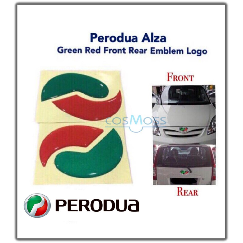 PERODUA ALZA OLD - EMBLEM LOGO 2PCS (Front & Rear Sticker) | Shopee ...