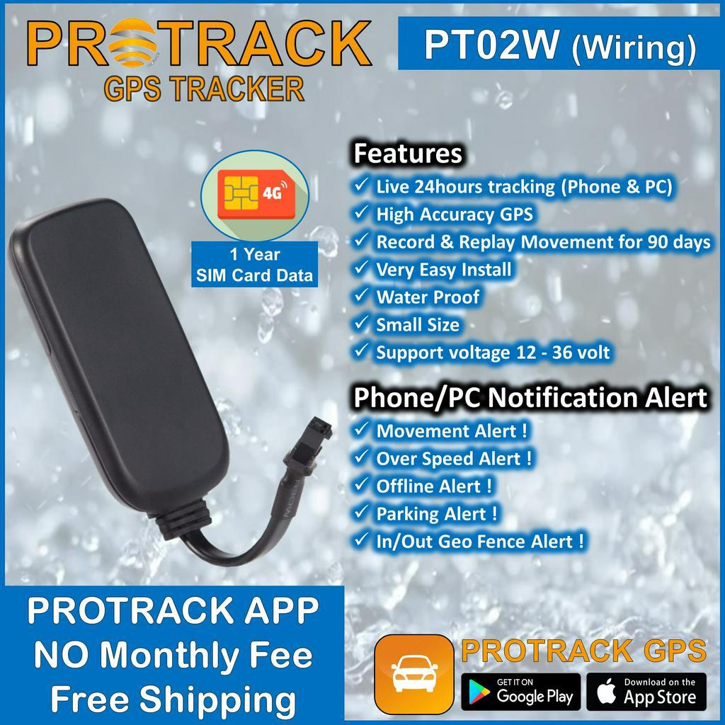 GPS Tracker PT02W Waterproof Easy Install 12 Months GPS Data Included] for Car, Lorry and Bike
