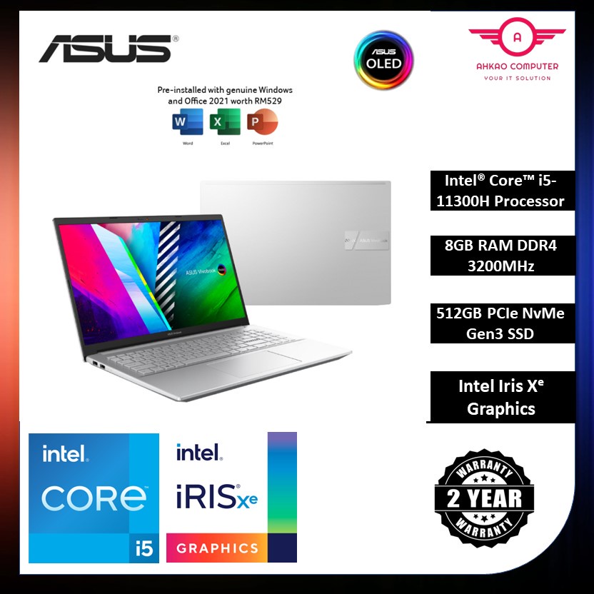Asus Vivobook Pro OLED 15 K3500P-AL1292WS 15.6'' FHD Laptop Silver ( I5 ...