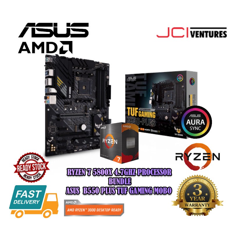 Ryzen 7 5800X 4.7Ghz Processor / Asus B550 Plus Tuf Gaming Motherboard