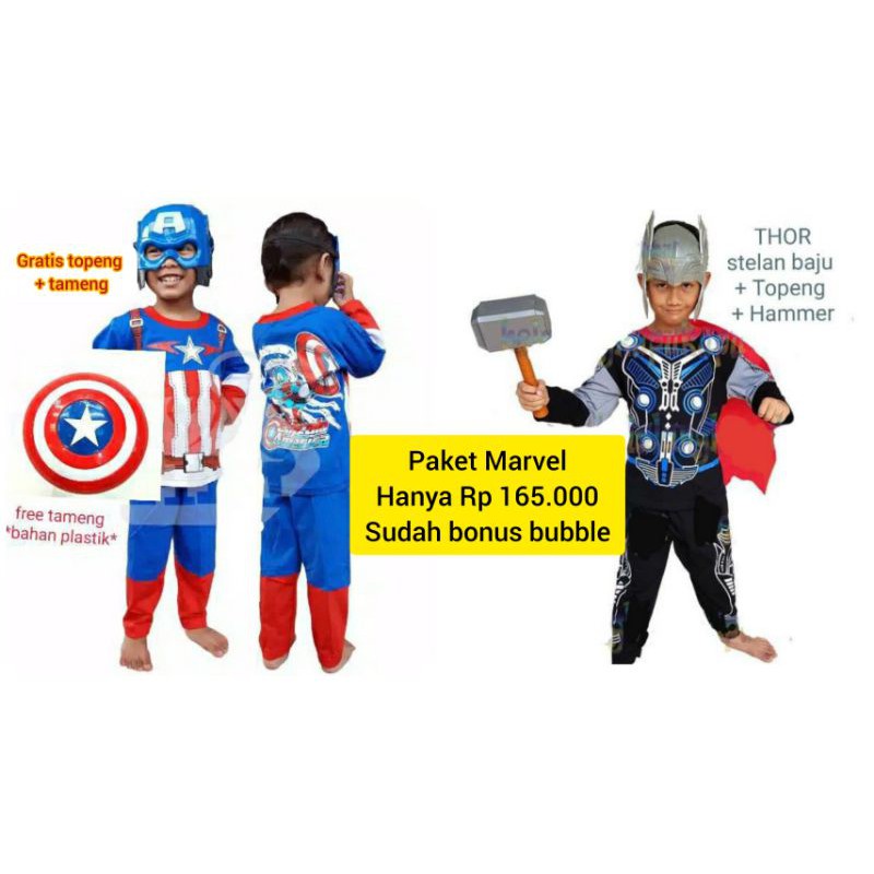 (Money Back Guarantee) Captain Amrika And Toor Hammer Costume Package ...