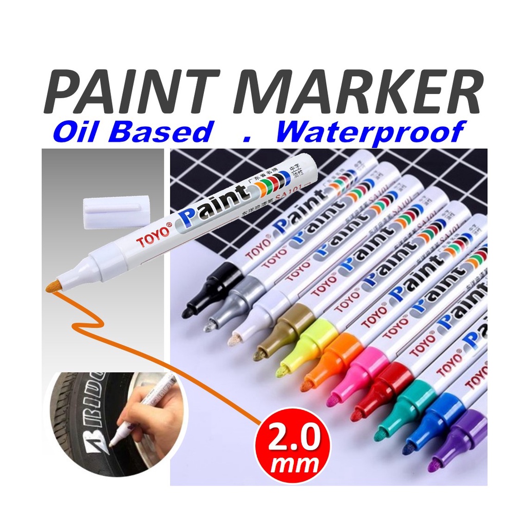 TOYO Paint Marker Multipurpose Multi Surface Waterproof UV Fade