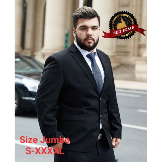 HITAM Jumbo size Black Suit/Large size formal Suit/Men's Suit Shopee