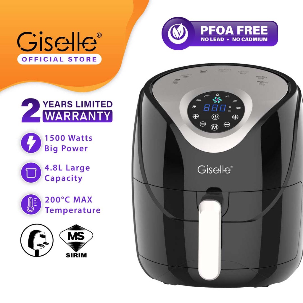 Giselle Digital Air Fryer with Touch Control Timer Temperature Control (4.8L/15L) KEA0197/KEA0202