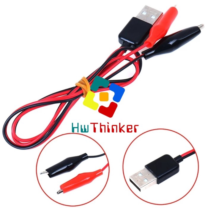 Usb Male Cable Connector Connector to Alligator Clips for Power Supply ...