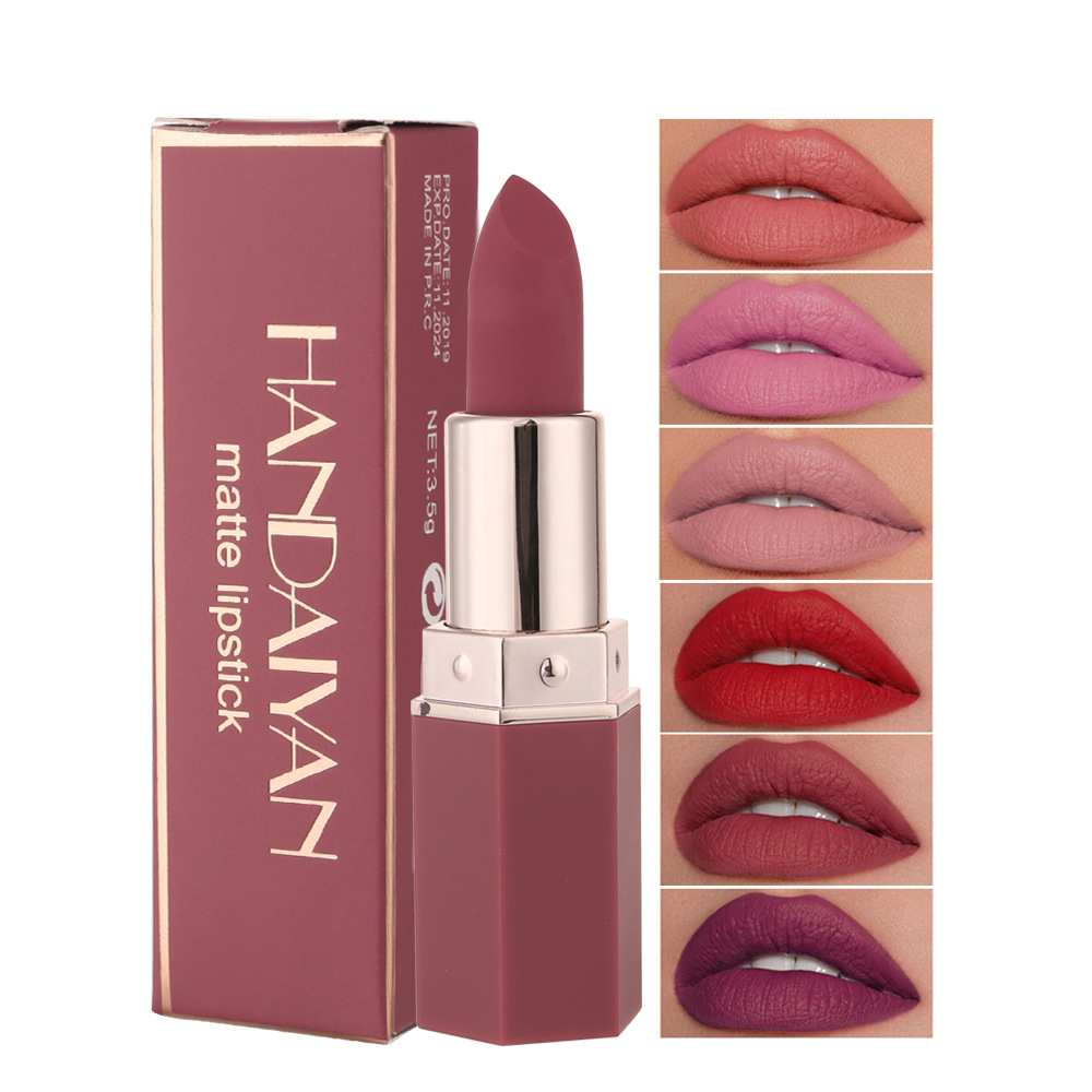 Handaiyan 6 Color Matte Lipstick Waterproof Lipstik Long Lasting