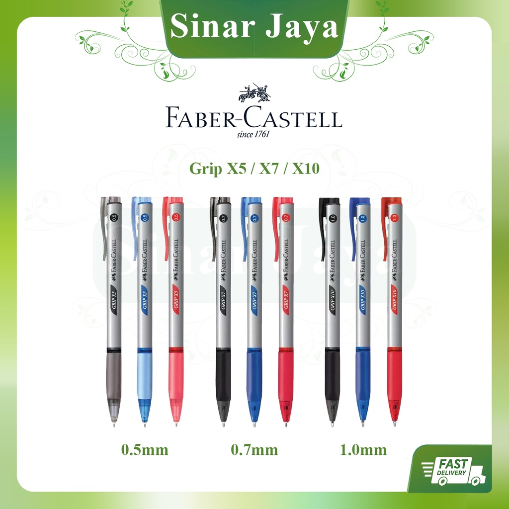 FaberCastell Ball Pen Grip X5 X7 X10 0.5mm / 0.7mm / 1.0mm (1pc