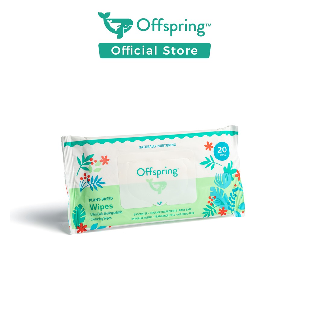 Offspring Biodegradable Plant-Based Baby Wipes 20 ct | Shopee Malaysia