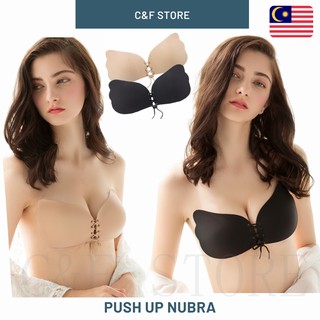 Ready stock 🇲🇾Malaysia Ready Stock Invisible bra Strapless Butterfly Nu  Bra Silicone Push-Up A,B,C,D Cup non-wired bra