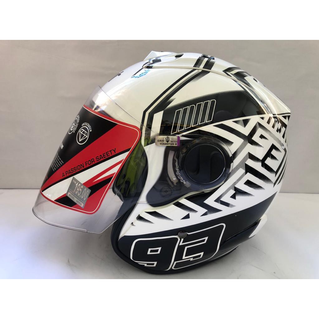 (READY STOCK) XDOT G626A Helmet (White/Marquez Black) | Shopee Malaysia