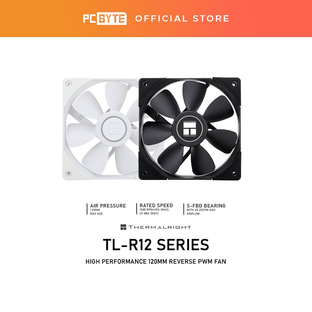 Thermalright TL-R12 Series 120mm High Performance PWN Fan - (TL-R12-W ...