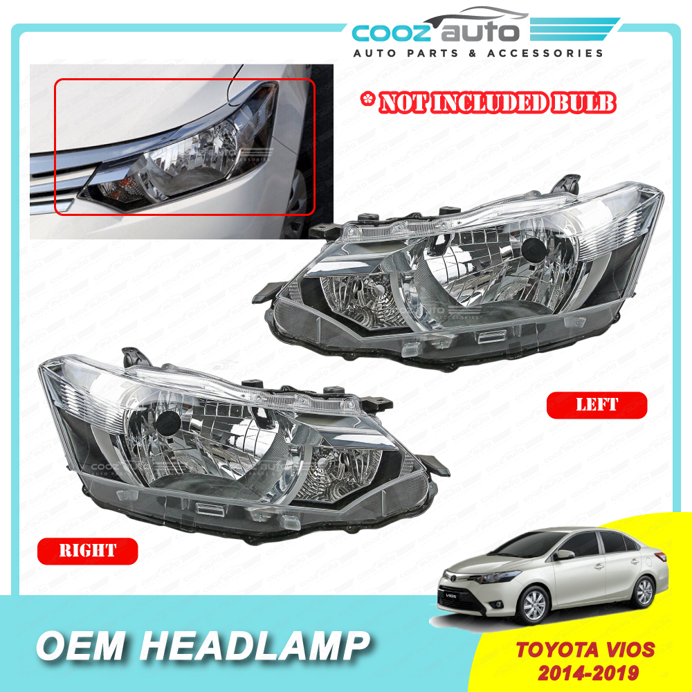 Toyota Vios 2013 2019 Front HeadLamp Head Lamp Light (No Bulb) Shopee Malaysia