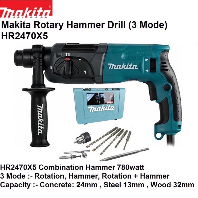 ORIGINAL Makita HR2470X5 24mm Rotary Hammer/三用机 ( SETS) / BOSSMAN