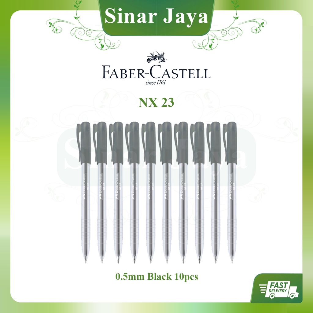 [SJ] Faber-Castell Ball Pen NX23 0.5mm/0.7mm/1.0mm (10pcs) | Shopee ...